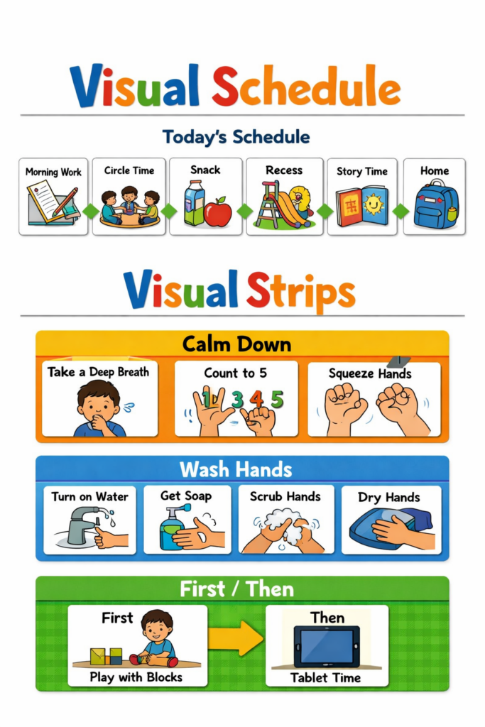 Visual Schedules - Routine Strips - vizuallyspeaking.com