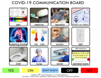 COVID-19 Communication Board 12 Grid B/W Borders Real Images