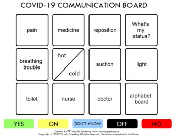 Communication Board 12 Grid B/W Borders Words Only