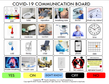 COVID-19 Communication Board 24 Grid B/W Borders Real Images