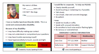 Autism Identification Card